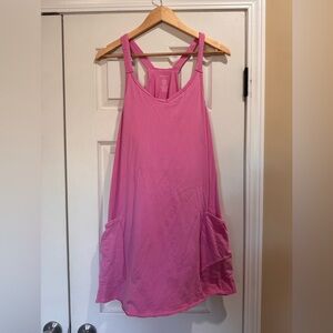 Pink Athletic Dress with Pockets& Built in Shorts